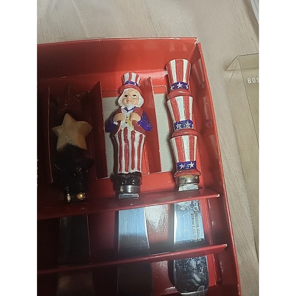 Vtg‎ Boston Warehouse Spreaders American Themed Red White And Blue